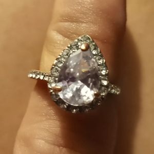 Sterling silver haircut CZ engagement ring